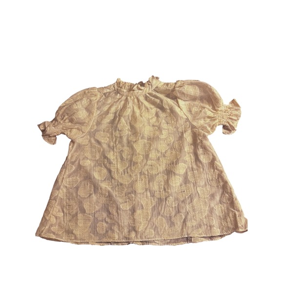 HUNTER BELL Tops - Hunter Bell New York Ivory Puff Sleeve Blouse Size Lge Cottagecore Coquette